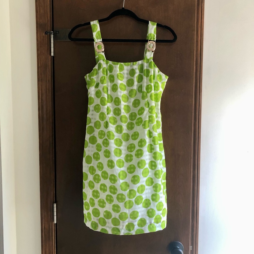 Kieu’s Lime Green Polka Dot Dress